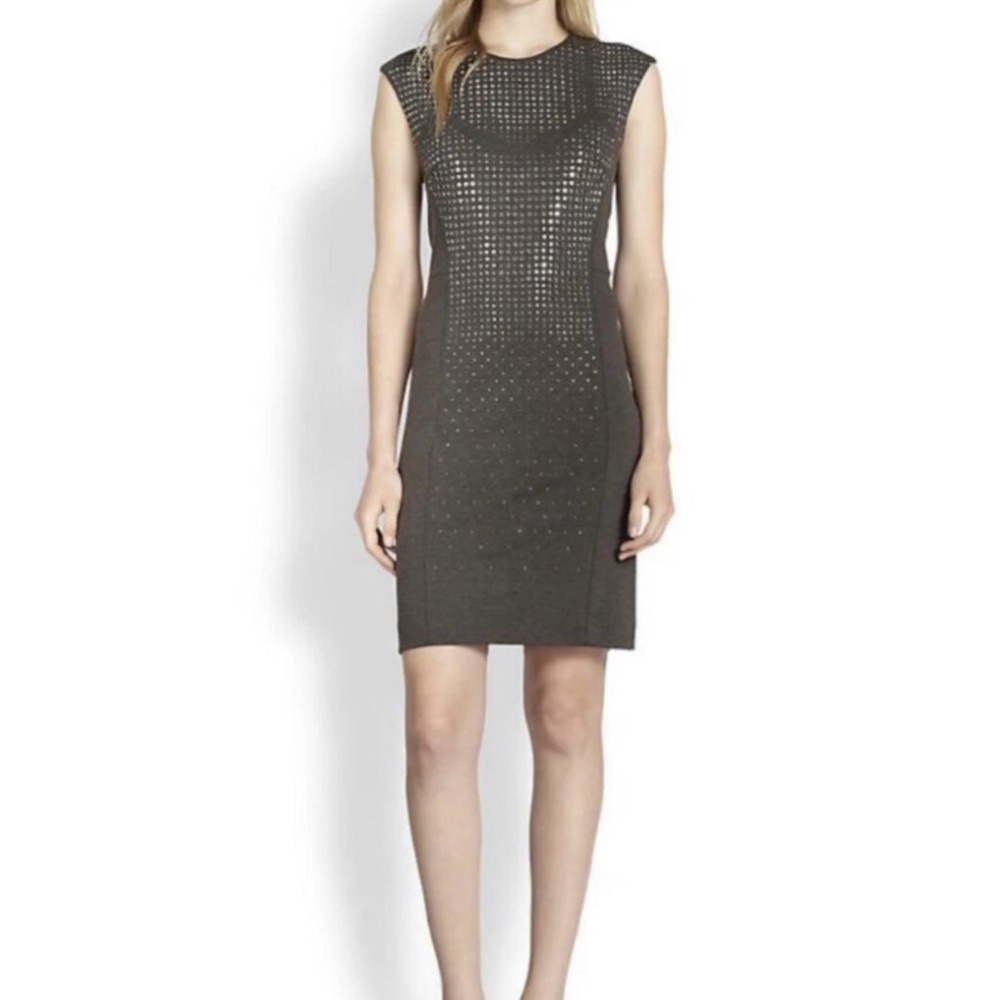 Rebecca Taylor Black Studded Nailhead Sheath Dress Classic Office Cocktail